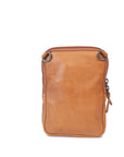 Sophie Bag: Tan leather purse with adjustable strap and zip closure, perfect for stylish outings.